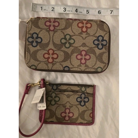 Coach Other - NWT, Coach Jewelry Box & Coin Purse Set‎ In Pink & Brown Signature Leather